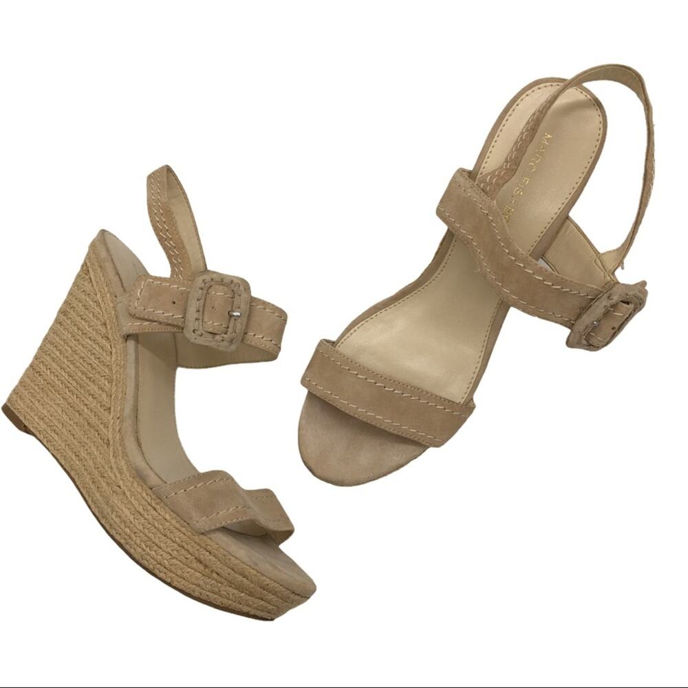 Marc Fisher Hipiee2 Suede Wedge Sandals - 9.5